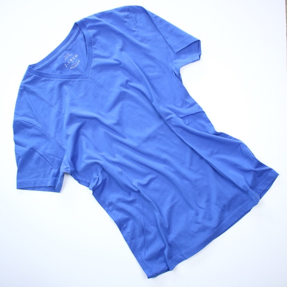 J. Crew Royal Blue V-Neck Slim T-Shirt Medium - Picture 3 of 6
